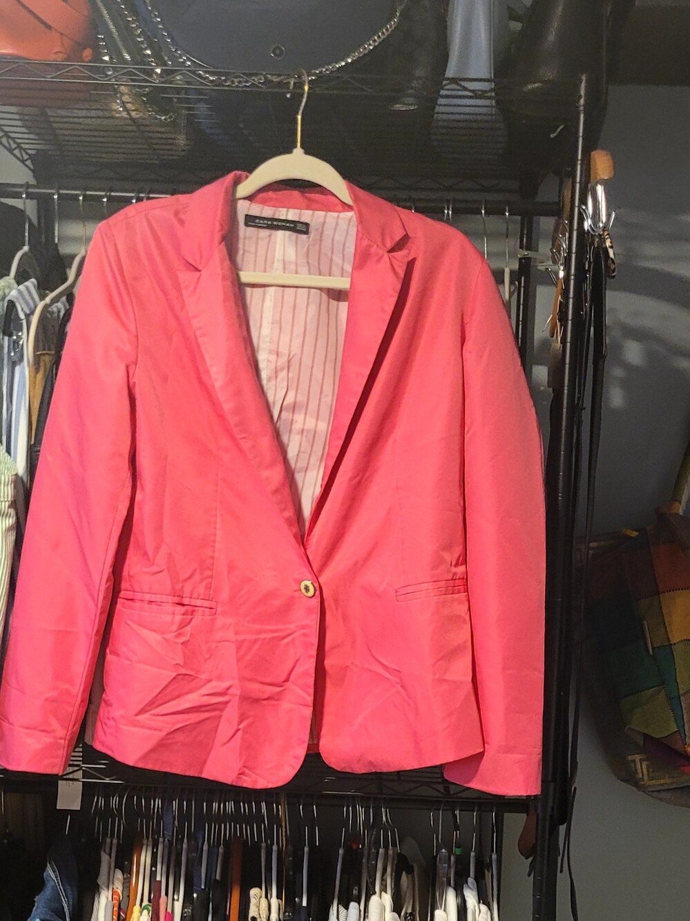 Zara Bright Pink Single-Button Blazer